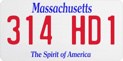 MA license plate 314HD1