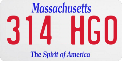 MA license plate 314HG0