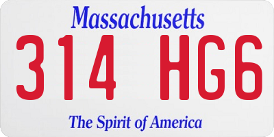 MA license plate 314HG6