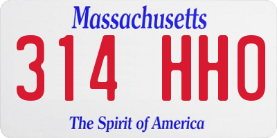 MA license plate 314HH0