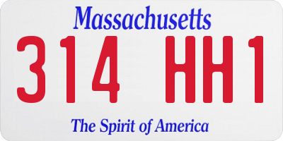MA license plate 314HH1