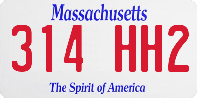 MA license plate 314HH2