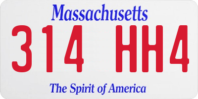 MA license plate 314HH4