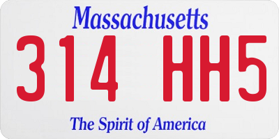 MA license plate 314HH5