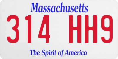 MA license plate 314HH9