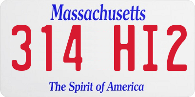 MA license plate 314HI2