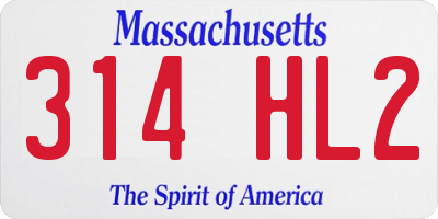 MA license plate 314HL2
