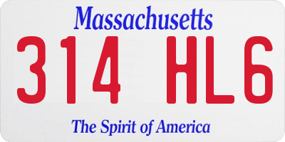 MA license plate 314HL6