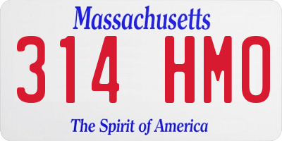 MA license plate 314HM0