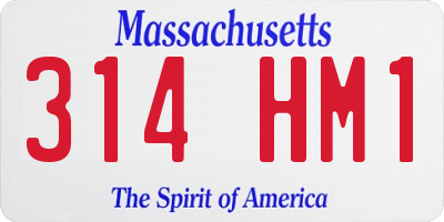 MA license plate 314HM1