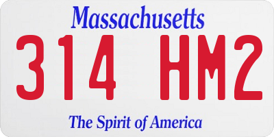 MA license plate 314HM2