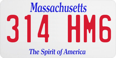 MA license plate 314HM6