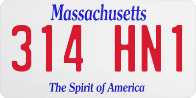 MA license plate 314HN1