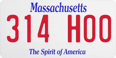 MA license plate 314HO0