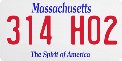 MA license plate 314HO2