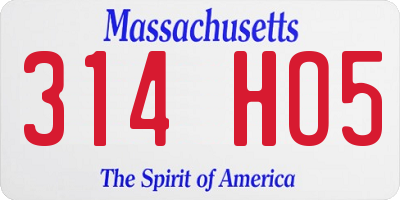 MA license plate 314HO5