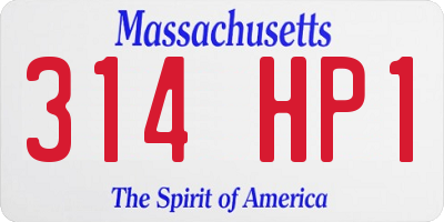MA license plate 314HP1
