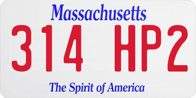 MA license plate 314HP2