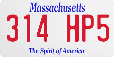 MA license plate 314HP5