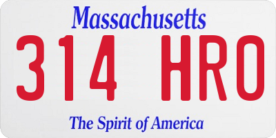 MA license plate 314HR0