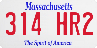 MA license plate 314HR2