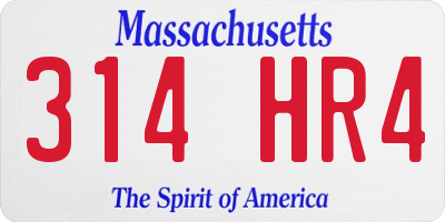 MA license plate 314HR4