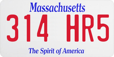 MA license plate 314HR5
