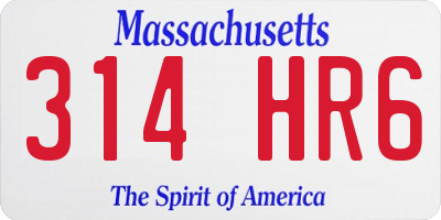 MA license plate 314HR6