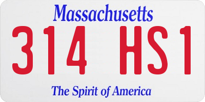 MA license plate 314HS1