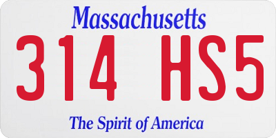 MA license plate 314HS5