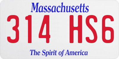 MA license plate 314HS6