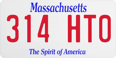 MA license plate 314HT0