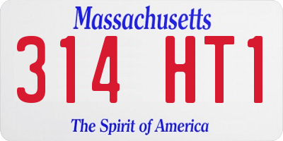 MA license plate 314HT1