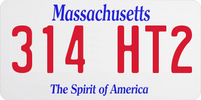 MA license plate 314HT2
