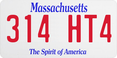 MA license plate 314HT4