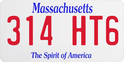 MA license plate 314HT6
