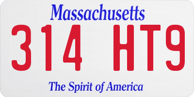 MA license plate 314HT9