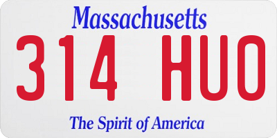 MA license plate 314HU0