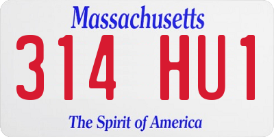 MA license plate 314HU1
