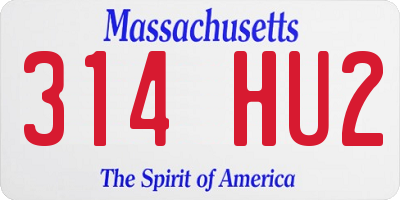 MA license plate 314HU2