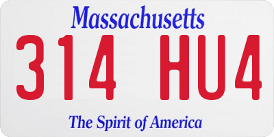 MA license plate 314HU4