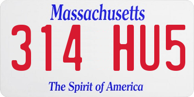 MA license plate 314HU5