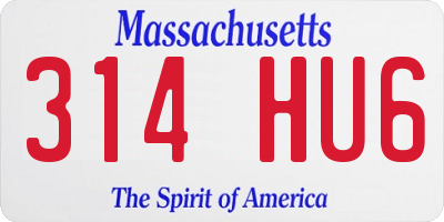 MA license plate 314HU6
