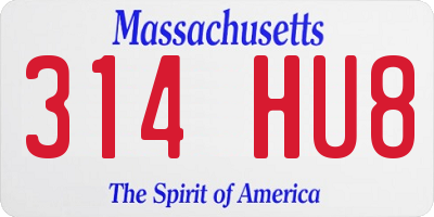 MA license plate 314HU8