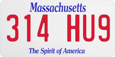 MA license plate 314HU9