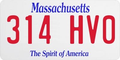 MA license plate 314HV0
