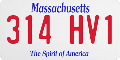 MA license plate 314HV1