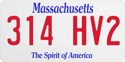 MA license plate 314HV2