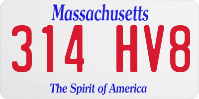 MA license plate 314HV8