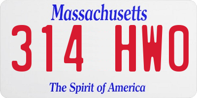 MA license plate 314HW0